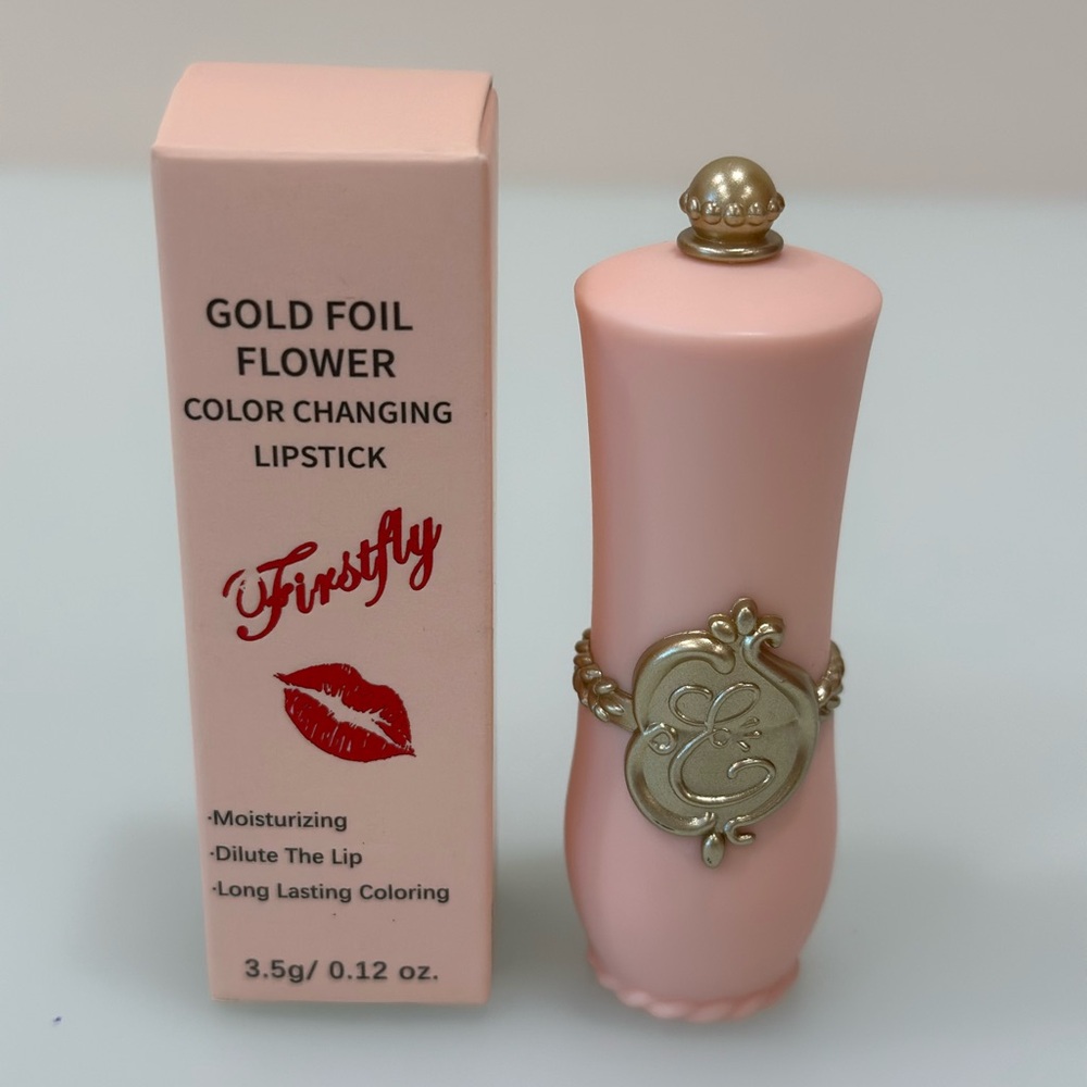 NEW GOLD FOIL FLOWER Color Changing Lipstick